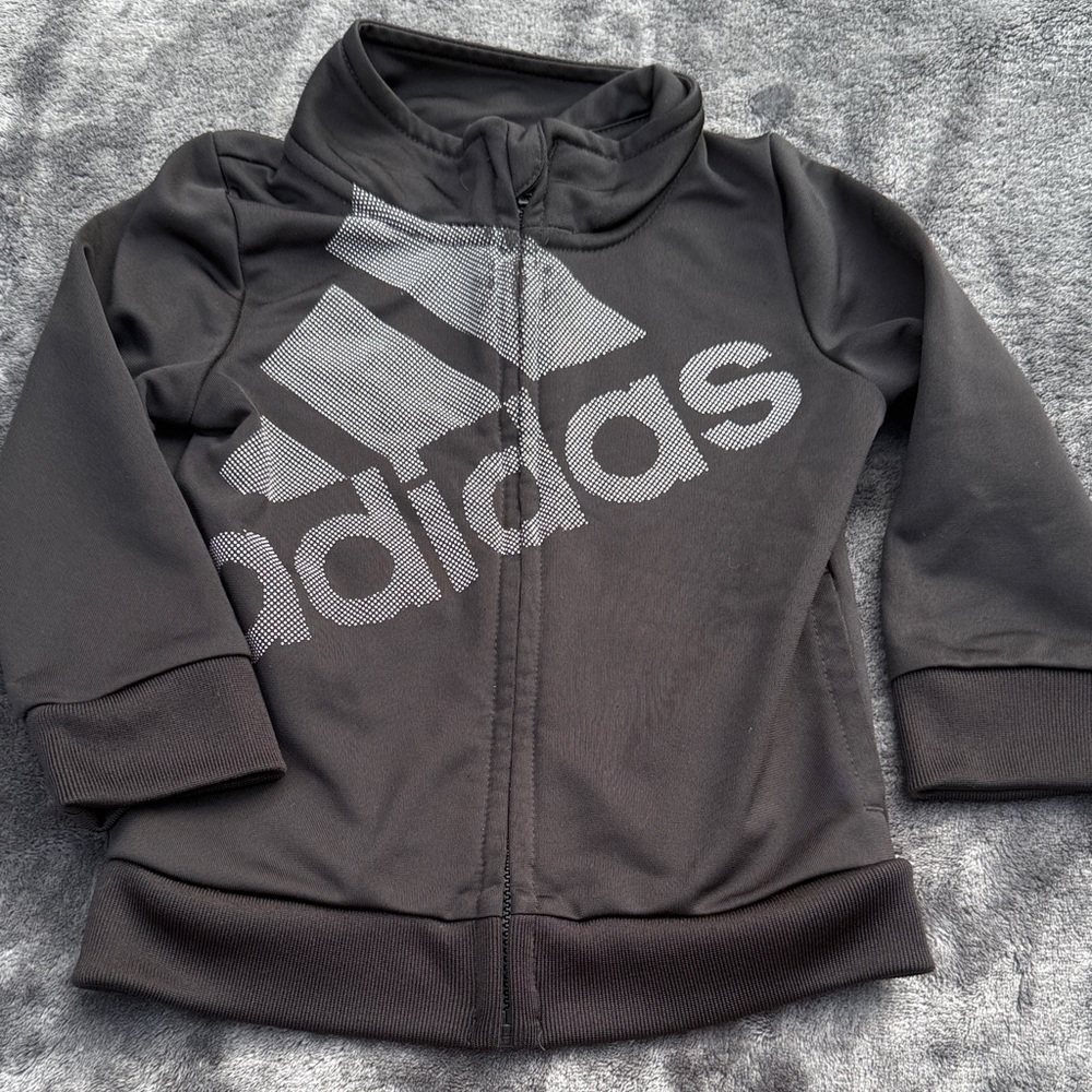 Adidas Kids Charcoal Gray Hoodie